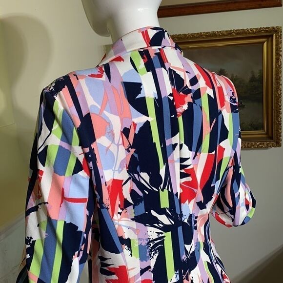 NWT DG2 Diane Gilman Fitted Single Breasted Multi Coloured Jacket - Picture 7 of 16